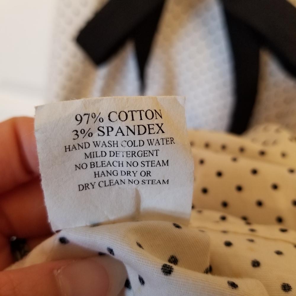 Ruby Rox Ivory Polka Dot Dress with Black Sash - Picture 4 of 7